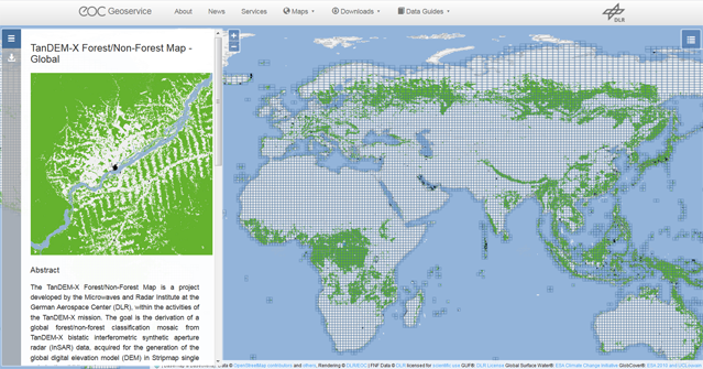 Geoservice Start Page after login