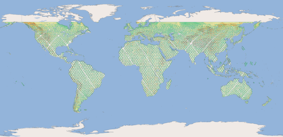 SRTM X-SAR DEM global coverage